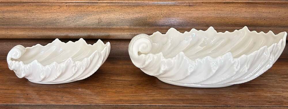 Lenox Porcelain Acanthus Leaf Nautilus Shell Bowls